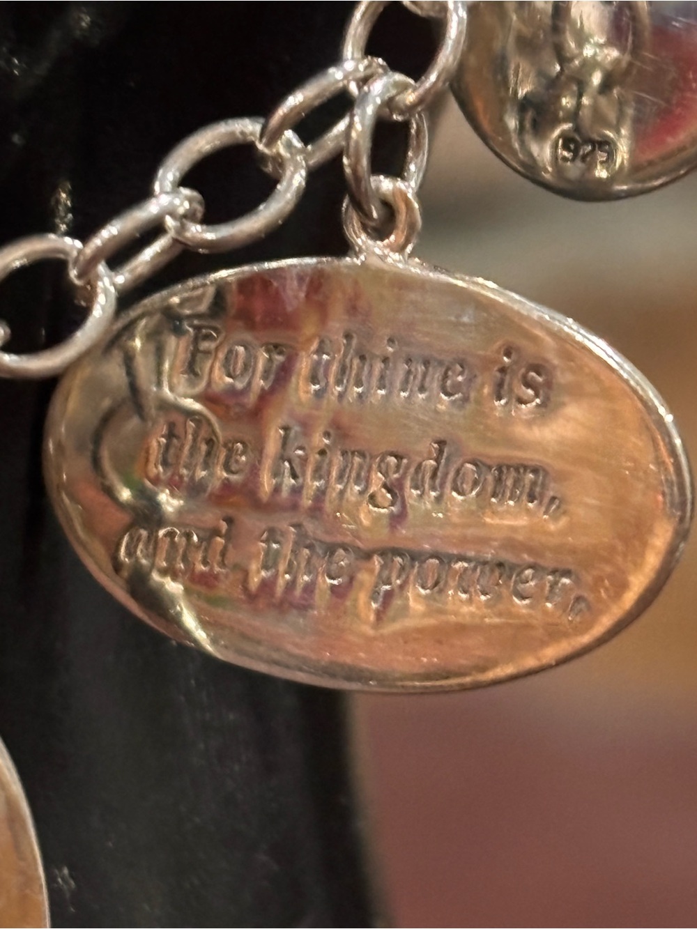 Sterling silver Lords Prayer bracelet - Picture 5 of 8